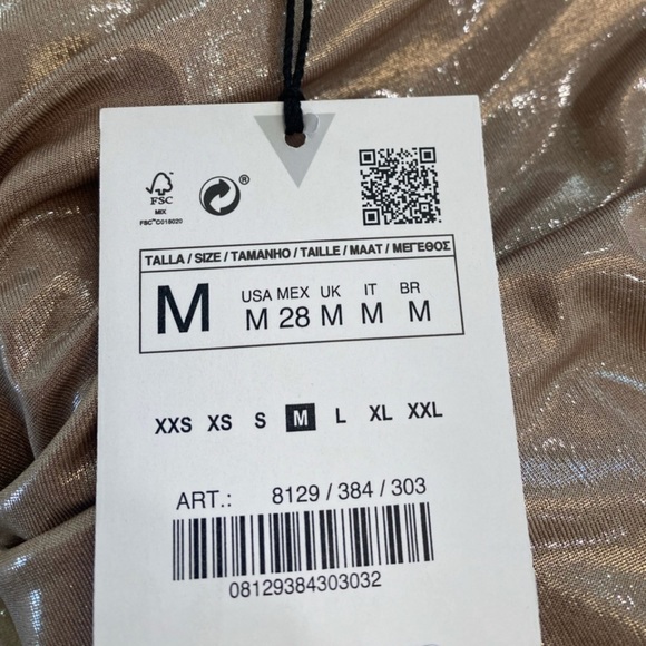 Zara NWT Ruched strapless dress - Picture 6 of 9